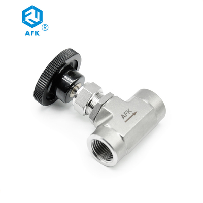 AFK Stainless Steel Female Thread Needle Valve High Pressure 2 Way 3/4in 3000psi