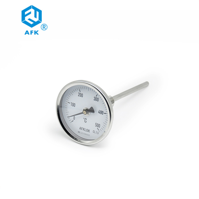 Back Connection Bimetal Thermometer 500 Degrees Industrial